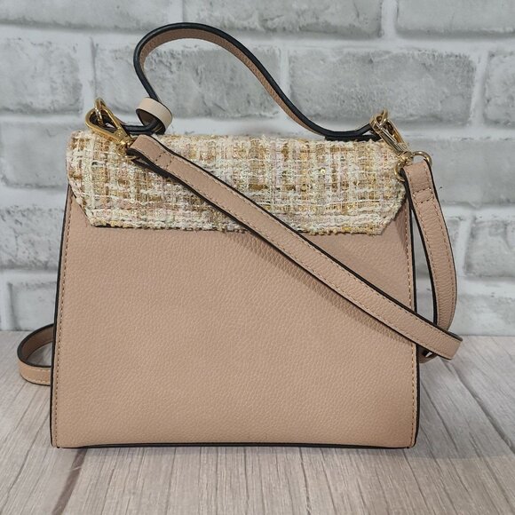 Dune London Blush Pink Tweed Boucle Crossbody Handbag Quiet Luxury - Picture 2 of 10